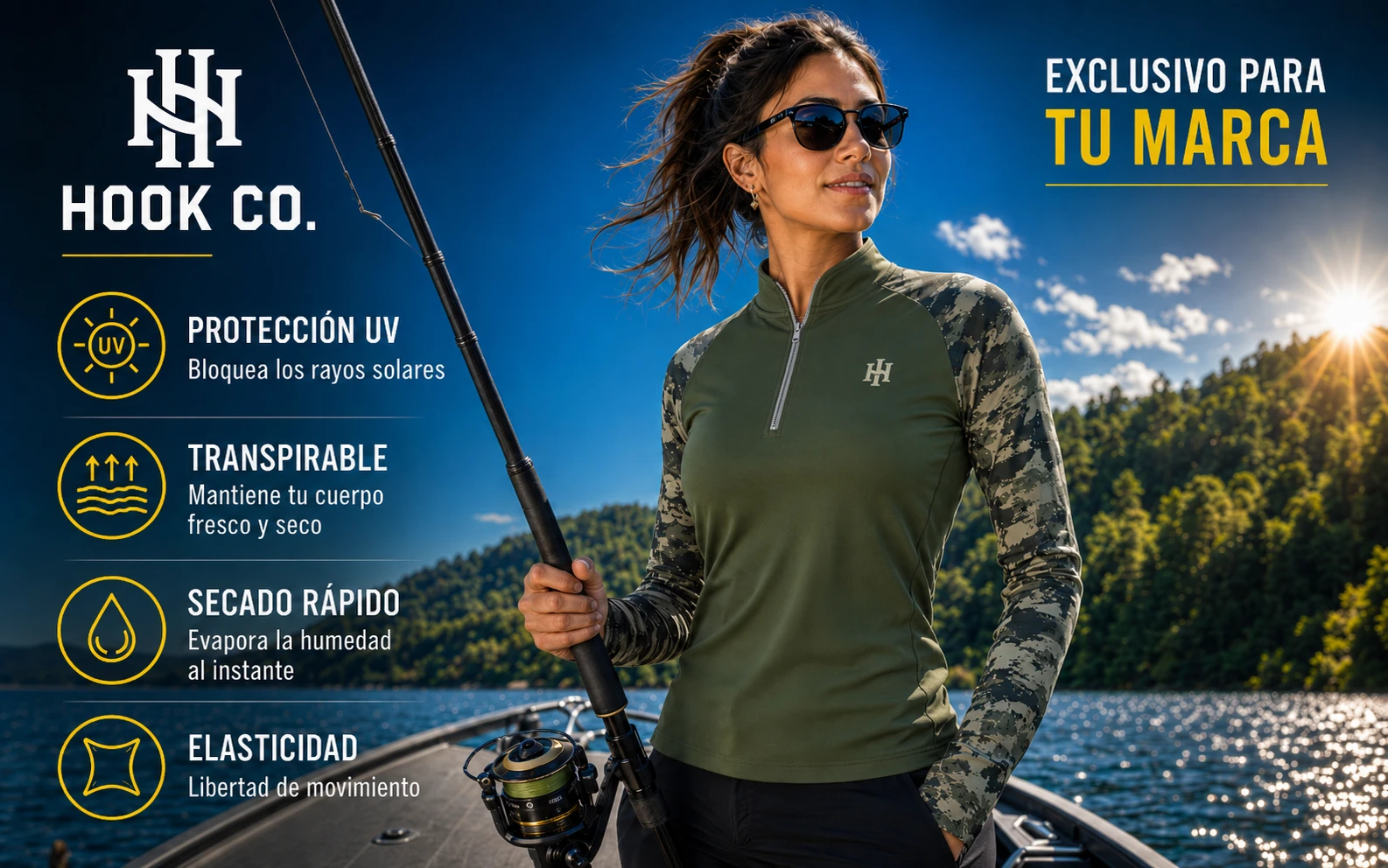 Remera de pesca femenina