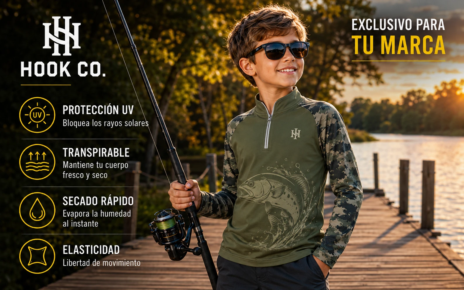 Remera de pesca infantil